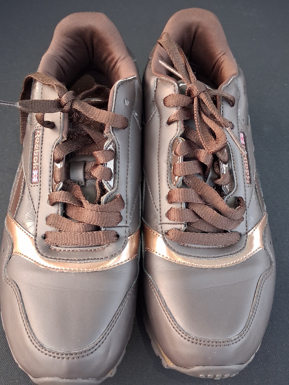 Reebok Classic Leather Brown Bronze Metallic Low Top Sneakers Womens - Picture 14 of 16